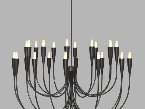 Iiona Large Black Candelabra Chandelier Light 3D Модель