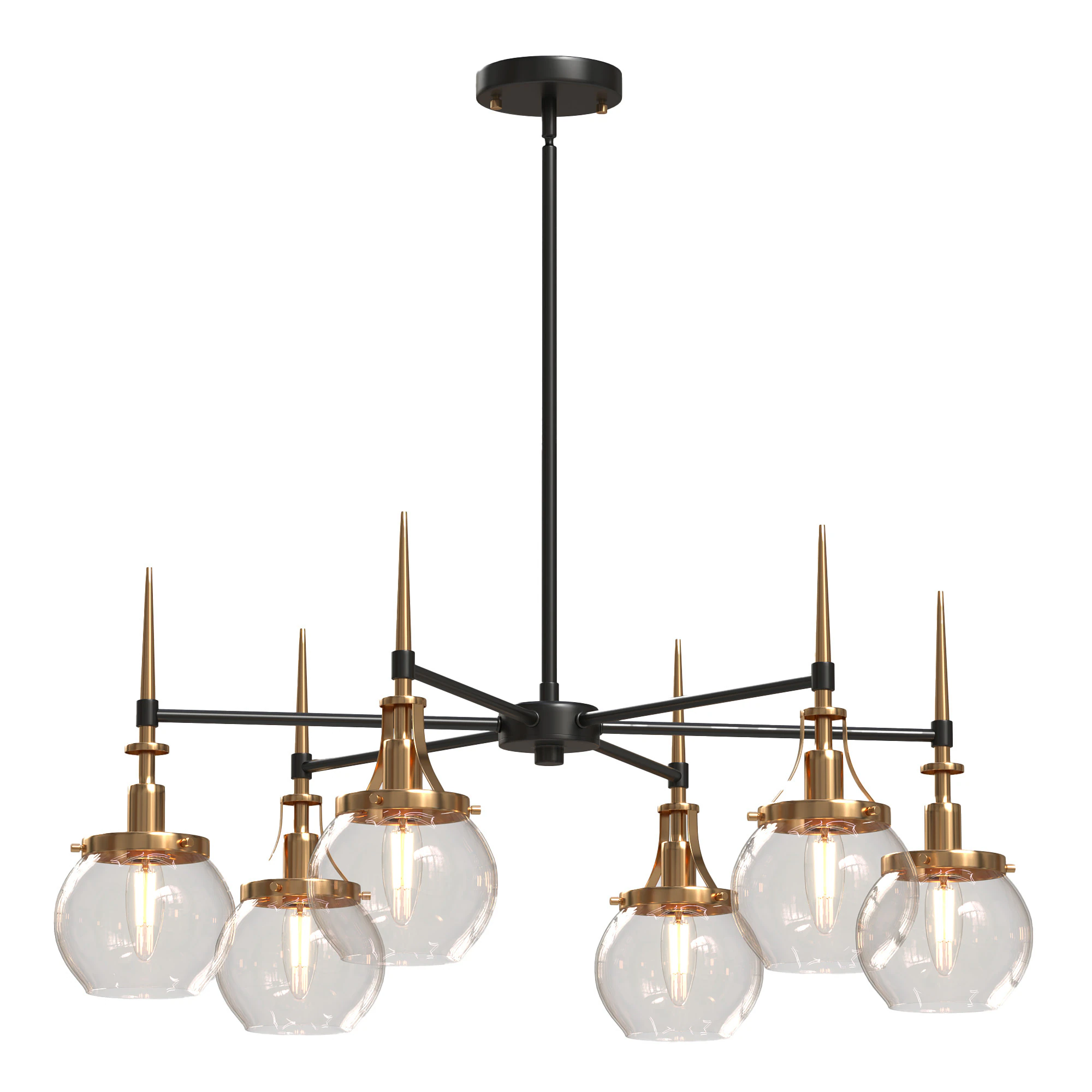 Loram 6 Light Dimmable Chandelier 3D Model .c4d .max .obj .3ds .fbx .stl .blend