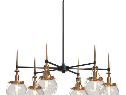 Loram 6 Light Dimmable Chandelier 3Dモデル
