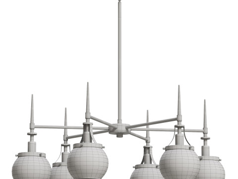 Loram 6 Light Dimmable Chandelier 3Dモデル