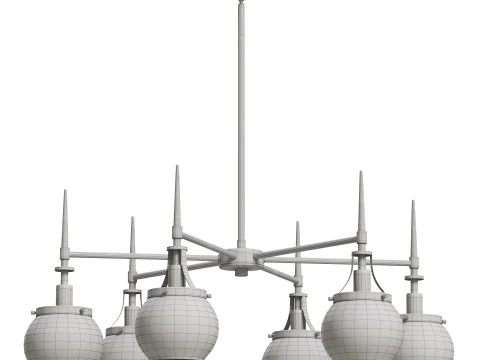 Loram 6 Light Dimmable Chandelier 3D Model