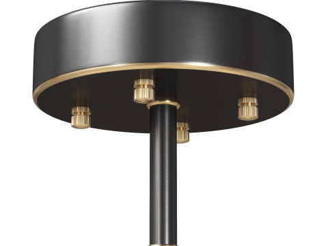 Sphere Copper Glass 16 Light Chandelier 3D Model