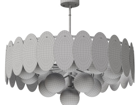 Sphere Copper Glass 16 Light Chandelier 3D Model