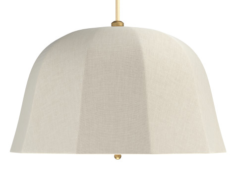 Allegra Rattan and Linen Dome Pendant Light 3Dモデル