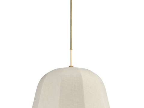 Allegra Rattan and Linen Dome Pendant Light Model 3D