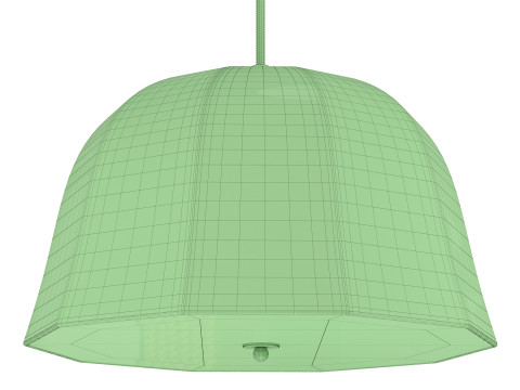 Allegra Rattan and Linen Dome Pendant Light Model 3D