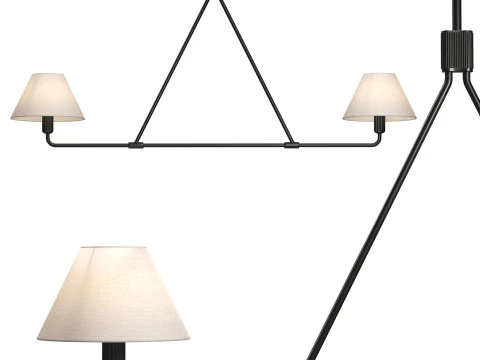 Lustre Beatrix Preto 2 l&acirc;mpadas Modelo 3D