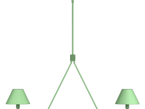 Black Beatrix Chandelier 2 lamps 3D Модель
