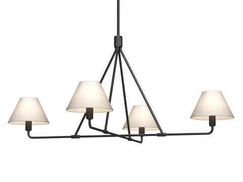 Black Beatrix Chandelier 4 lamps 3Dモデル