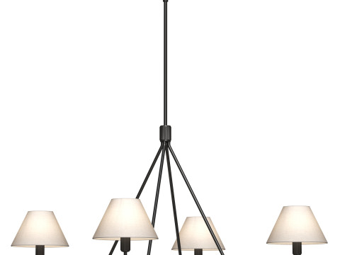Black Beatrix Chandelier 4 lamps 3Dモデル