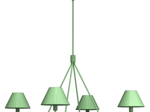 Black Beatrix Chandelier 4 lamps 3Dモデル