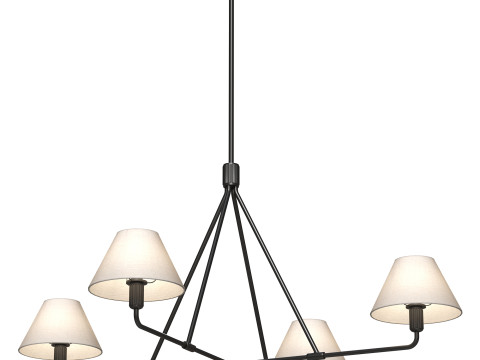 Black Beatrix Chandelier 4 lamps 3Dモデル