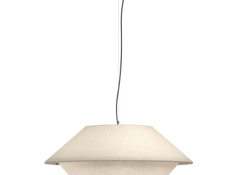 マッカーシー ペンダント - ベージュ リネン 3Dモデル