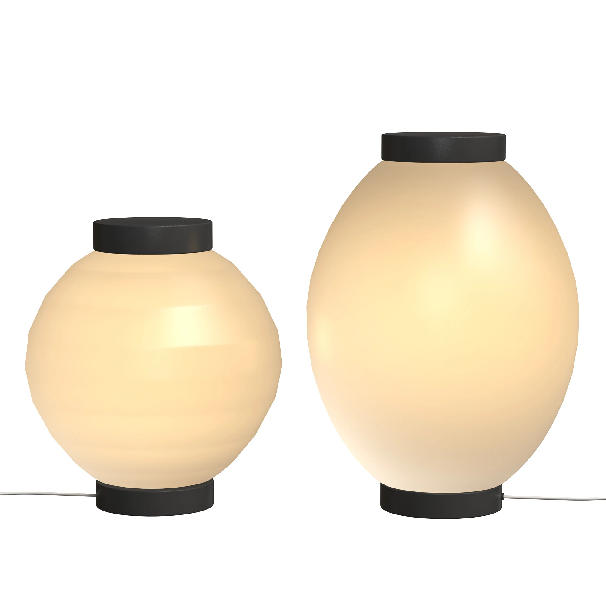 Moon Globe and Moon Faceted Lanterns 3D Model .c4d .max .obj .3ds .fbx .stl .blend