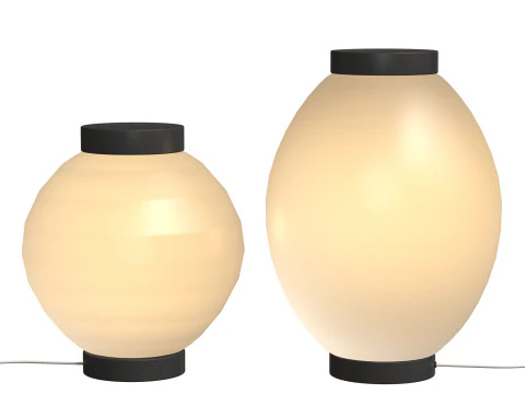 Globo lunar e lanternas facetadas da lua Modelo 3D