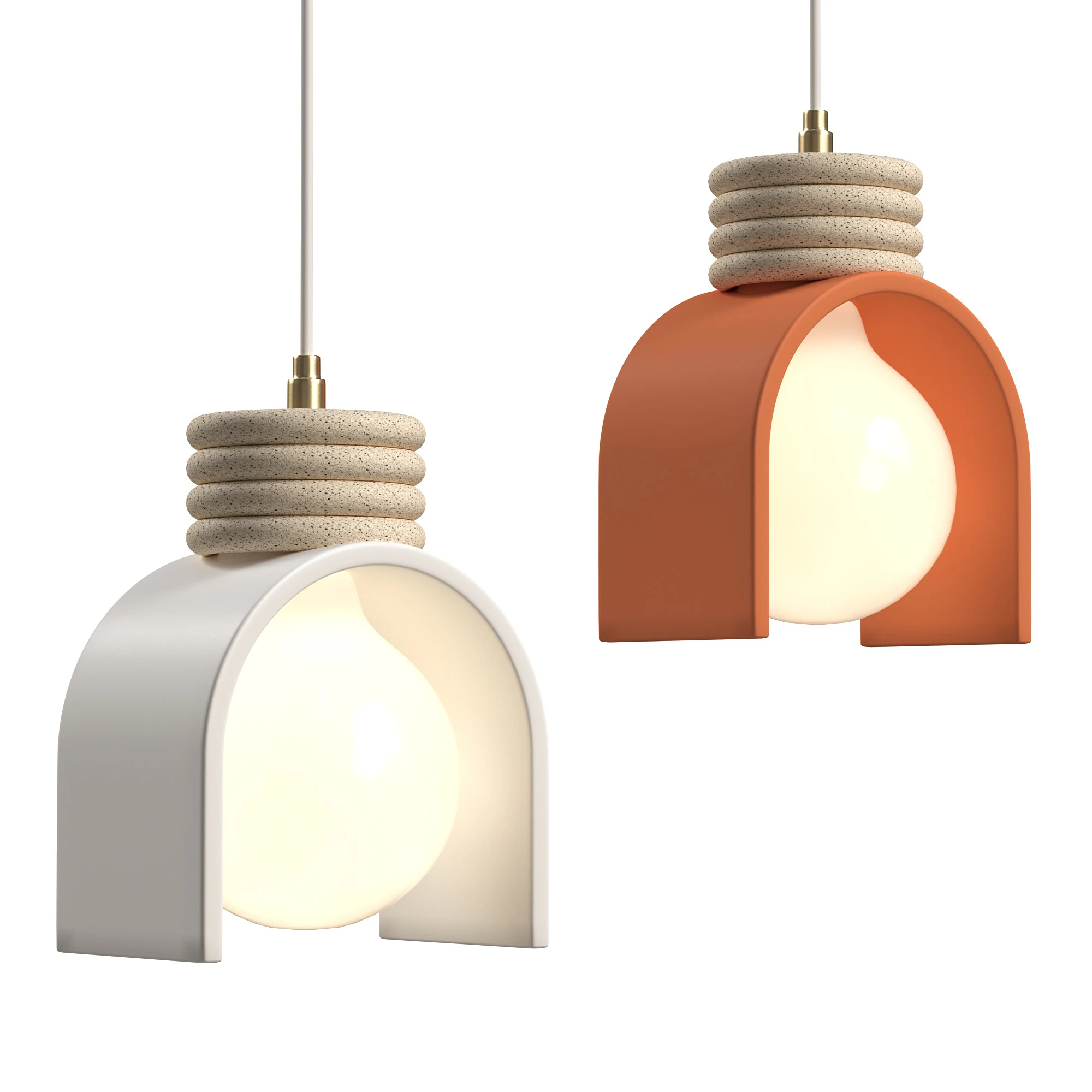 Lunar Pendant Lamp 3D Model .c4d .max .obj .3ds .fbx .stl .blend 