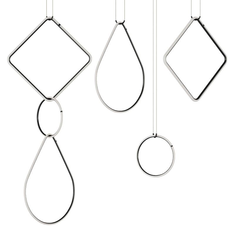 排列方形大号三元素吊坠 3D 模型 .c4d .max .obj .3ds .fbx .stl .blend