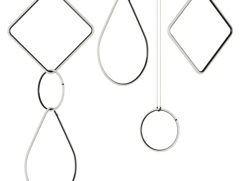 アレンジメントスクエアラージスリーエレメントペンダント 3Dモデル