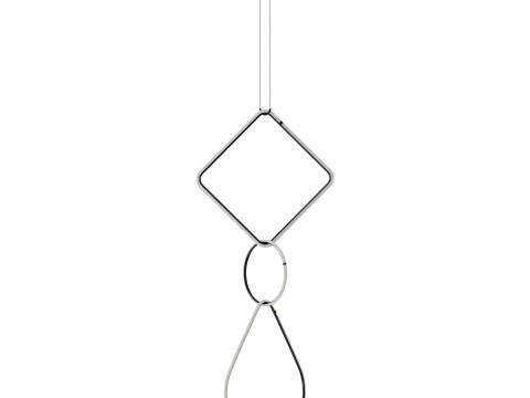 排列方形大号三元素吊坠 3D 模型