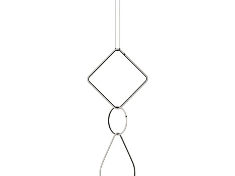 Arrangements Square Large Three Element Pendant 3D Model