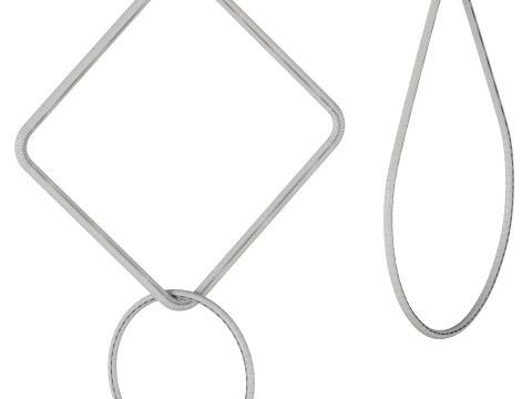 排列方形大号三元素吊坠 3D 模型