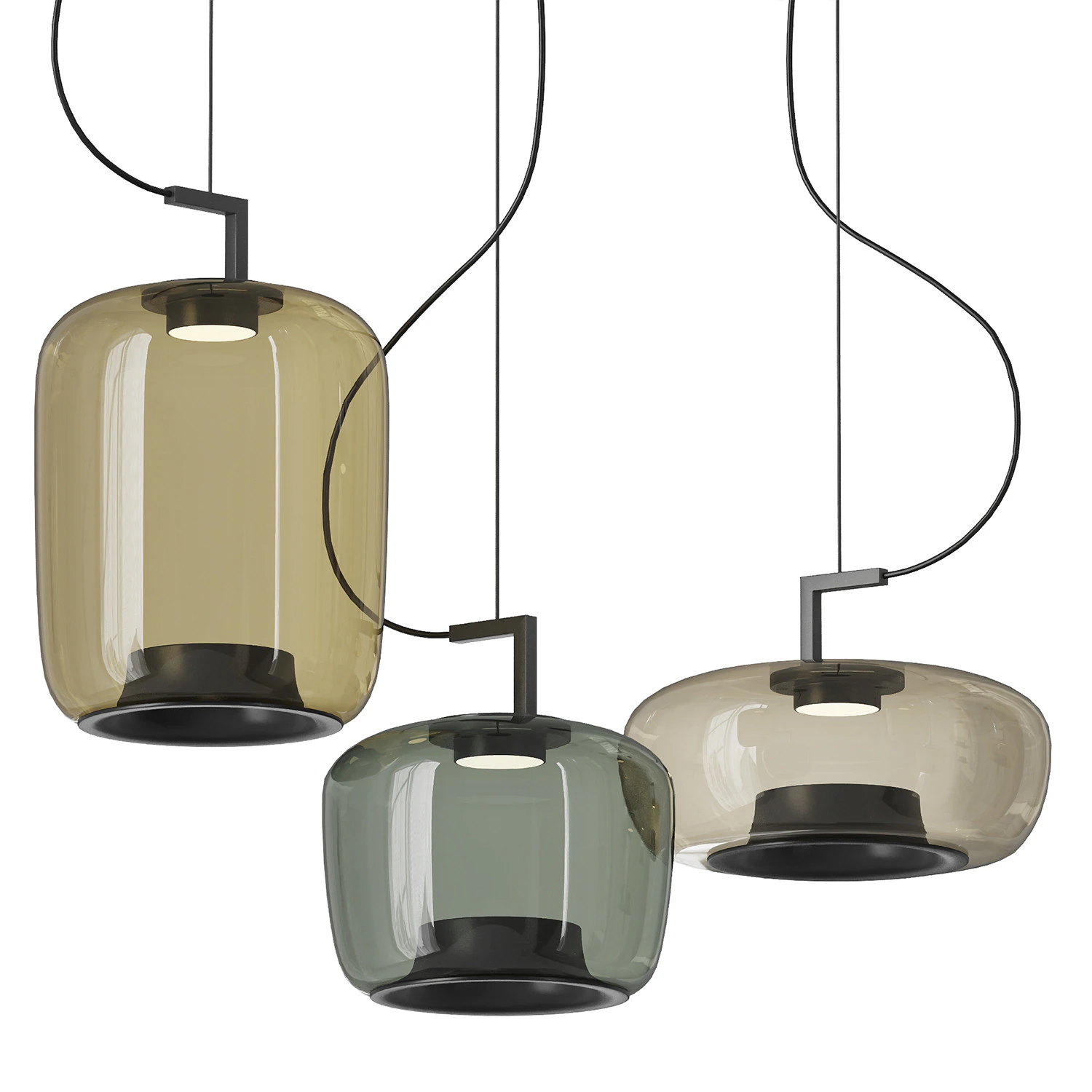 Brokis Double Pendant lamp 3D Model .c4d .max .obj .3ds .fbx .stl .blend