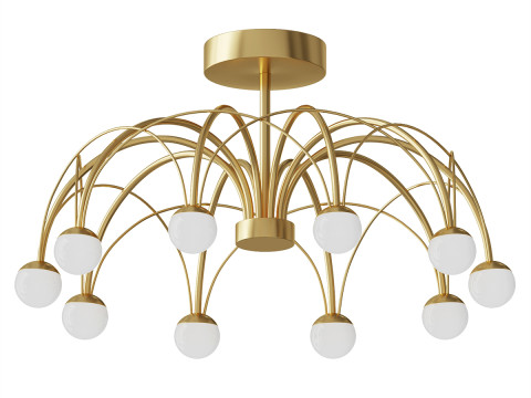 天花板 LED 枝形吊灯 Eurosvet Ragno LED 黑色 3D 模型