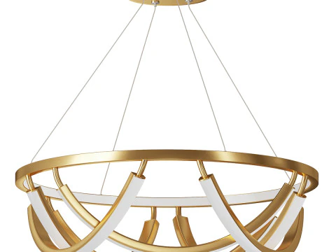 Close Bond Rose Gold LED Chandelier 3D Model