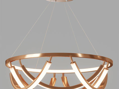 Close Bond Rose Gold LED Chandelier 3D Model
