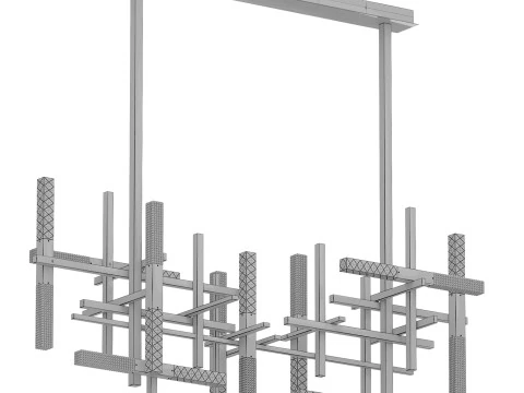 Mikado Double LED Linear Suspension 3D Model