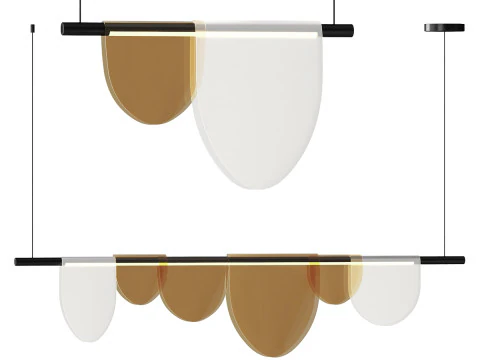 L&aacute;mpara de fila de carril EQUAL Modelo 3D