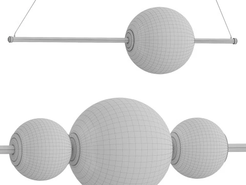 Rail row lamp OLAFUR 3D Model