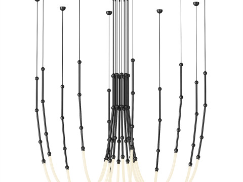 Lampadario LED WOMO in corda di bamb&ugrave; Modello 3D