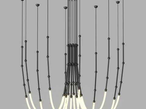 WOMO Bamboo Rope LED Chandelier 3D Model