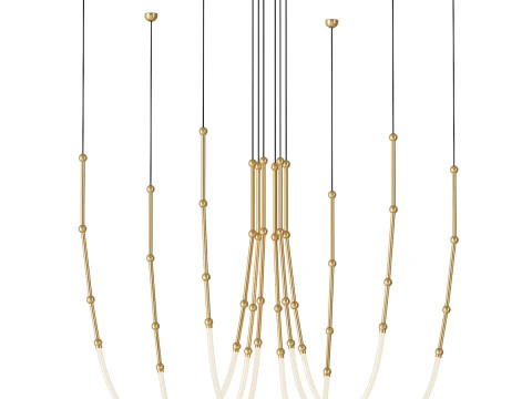 WOMO Bamboo Rope LED Chandelier 3D Model
