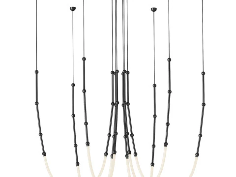 WOMO Bamboo Rope LED Chandelier 3D Model