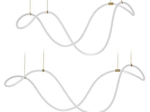 WOMO 로프 Led 라운드 샹들리에 3D 모델