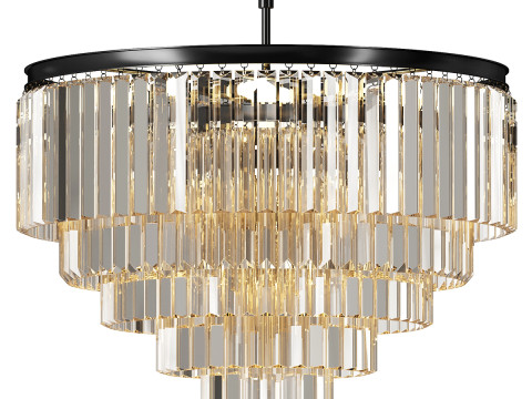 WOMO Tiered Crystal Prism Chandelier 3D Model