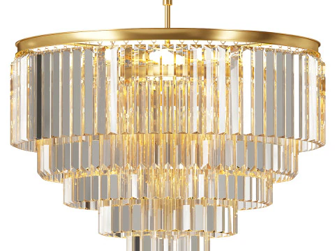WOMO Tiered Crystal Prism Chandelier 3D Model