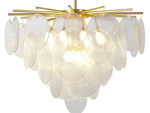 WOMO Katmanlı Dokulu Cam Bulut Avize 3D Model