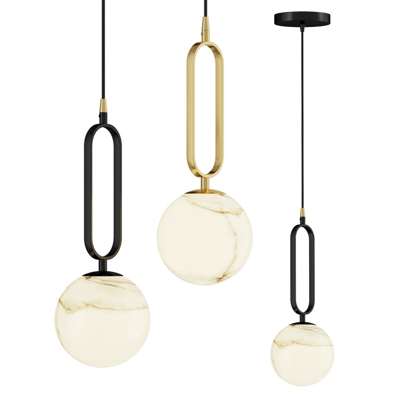 Alabaster Ball Pendant Lamp 3D Model .c4d .max .obj .3ds .fbx .stl .blend 