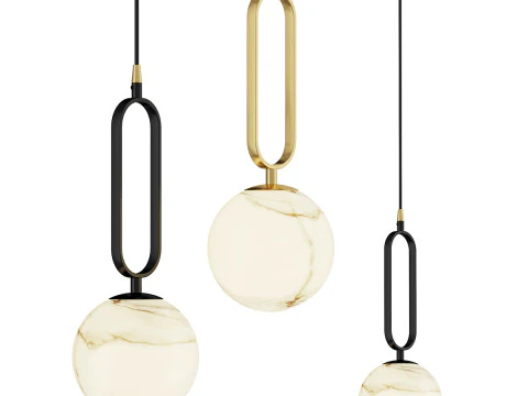 अलबास्टर बॉल पेंडेंट लैंप 3D मॉडल