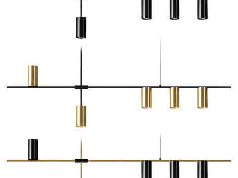 Extended pendant lamp 3D Model