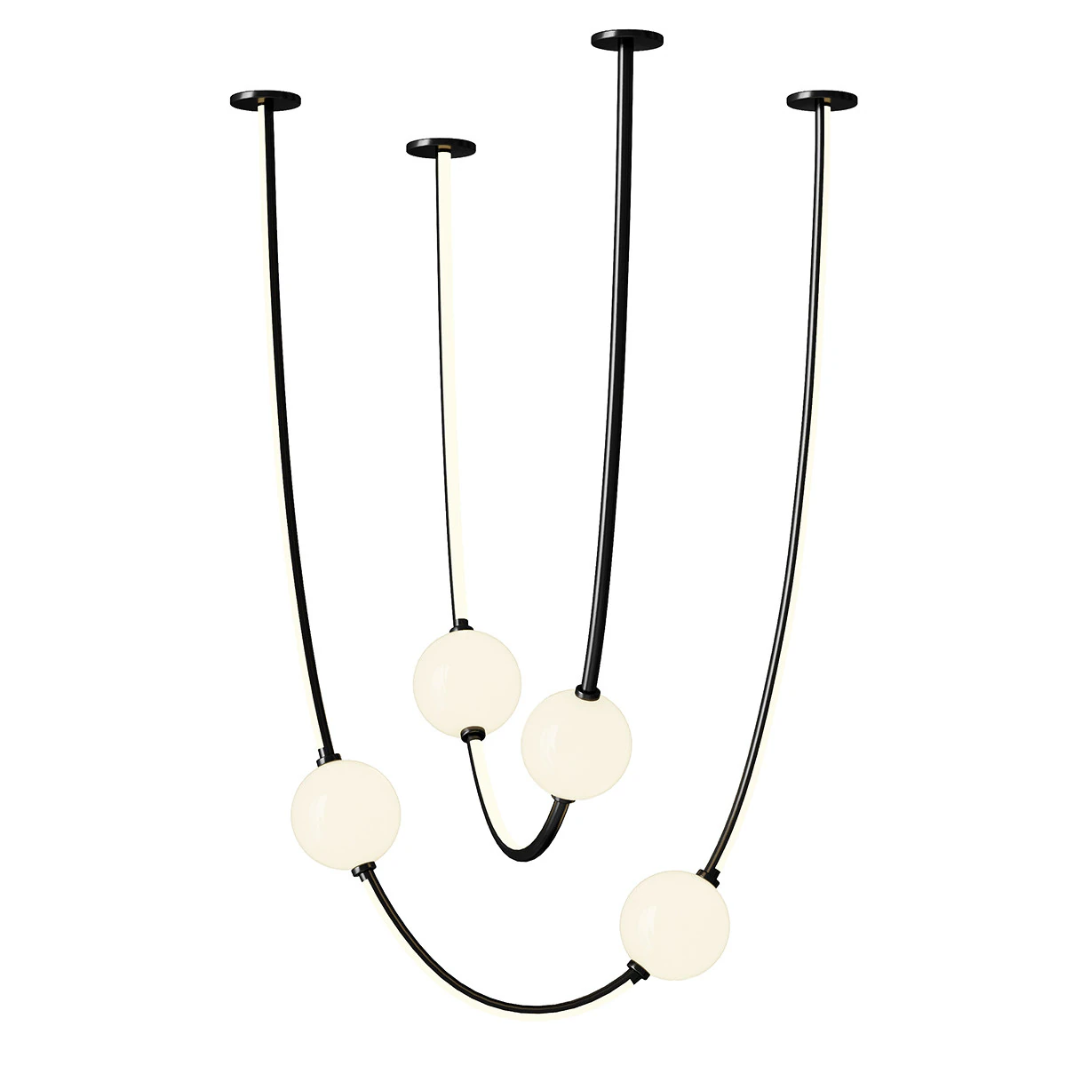 Garland pendant light 3D Model .c4d .max .obj .3ds .fbx .stl .blend 