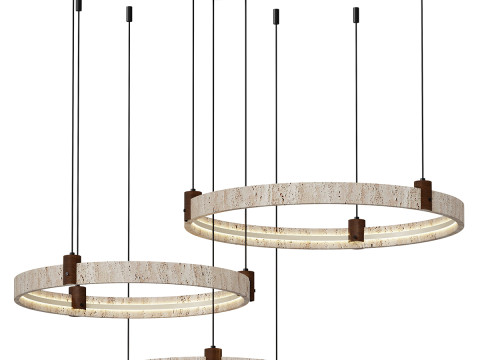 Lustre en travertin Celestial Orbit 3D Model