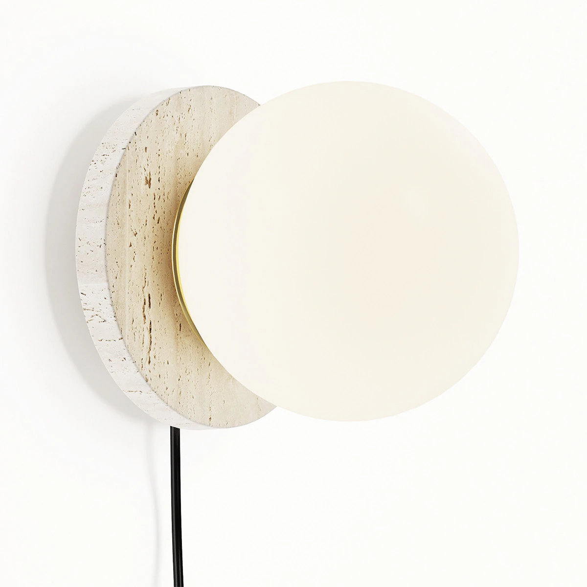 Malachi Glass and Travertine Wall Lamp 3D Model .c4d .max .obj .3ds .fbx .stl .blend