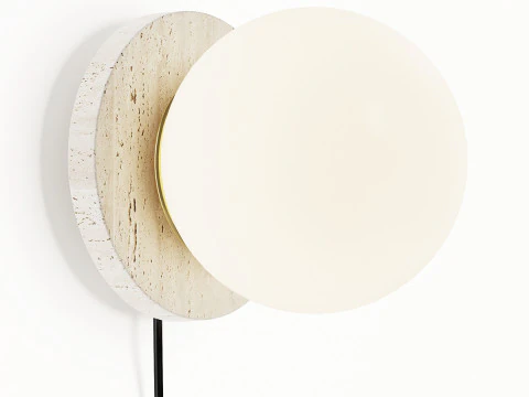 Kaca Malachi dan Lampu Dinding Travertine Model 3D