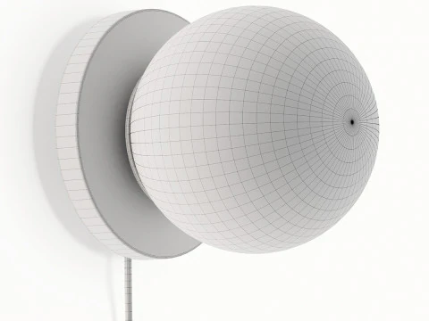 Malachi Glass and Travertine Wall Lamp 3D Model