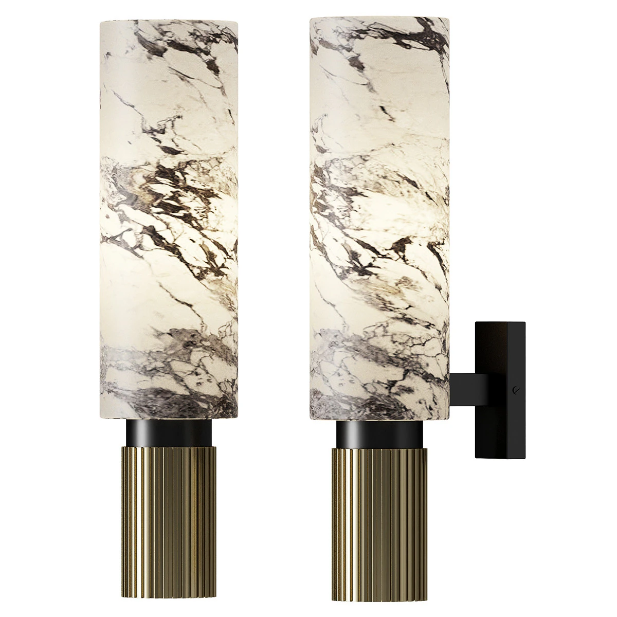 Marmeren Wall Lamp 3D Model .c4d .max .obj .3ds .fbx .stl .blend 