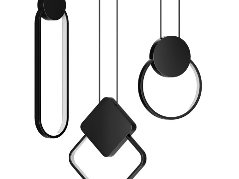 Minimalistyczna lampa wisząca LED Model 3D